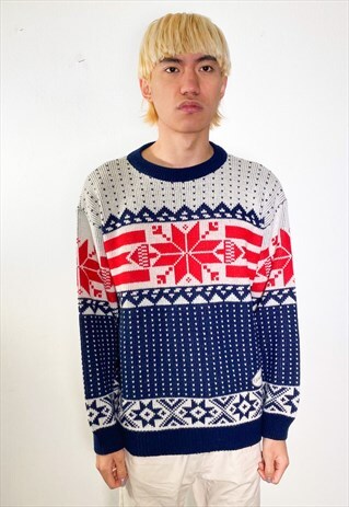 VINTAGE 80S MIXED WOOL SPORTY JUMPER