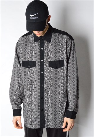 VINTAGE 90S ABSTRACT LONG SLEEVE SHIRT