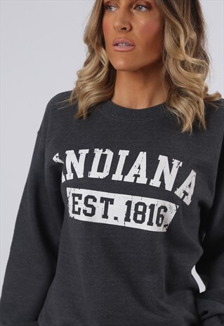 SWEATSHIRT JUMPER OVERSIZED INDIANA LOGO UK 12 (O4Q)