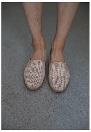 VINTAGE 70'S CREAM NET ON THE FRONT SHOES