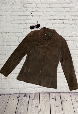 Dark Brown Leather Jacket Size 10