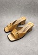 Louis Vuitton Heels 37 Mules Sandals Authentic Yellow Vernis