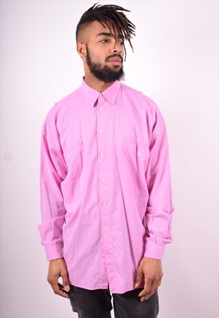GIANNI VERSACE MENS VINTAGE SHIRT LARGE PINK 90'S