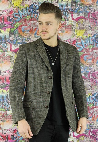 HARRIS TWEED JACKET. 1970S VINTAGE BLAZER. UNISEX.
