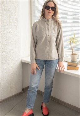 Vintage 80's Grey Cotton Shirt