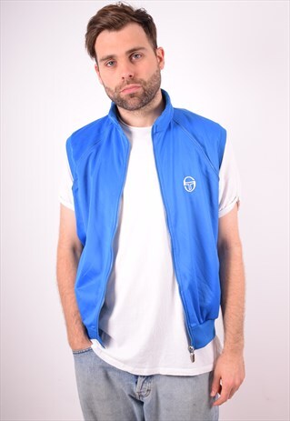 SERGIO TACCHINI MENS VINTAGE TRACKSUIT TOP JACKET BLUE 90S