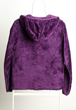 Vintage Champion Fleece Hoodied Zip Up Sweatshirt Purple M