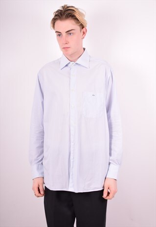 LACOSTE MENS VINTAGE SHIRT XL BLUE 90'S