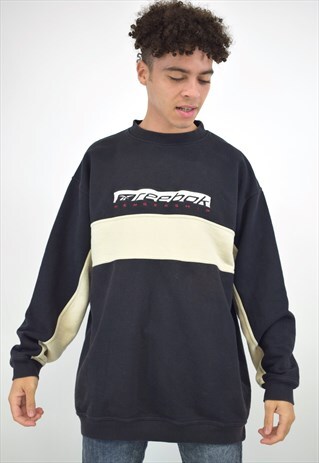 VINTAGE 90S REEBOK BLACK WHITE SWEATER