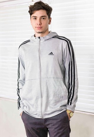 VINTAGE ADIDAS HOODIE JACKET LOGO 90S M 13.7