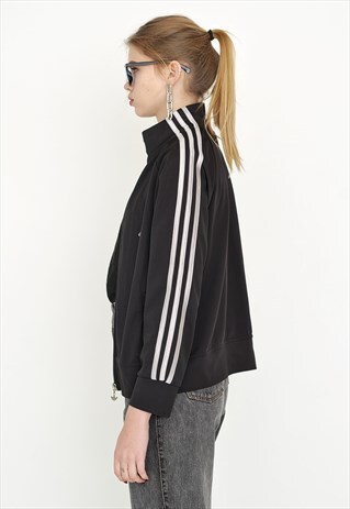 VINTAGE BLACK TRACK RETRO JUMPER