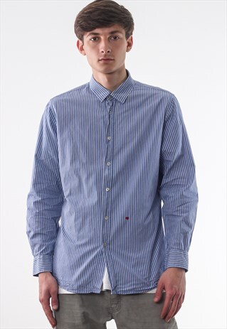 VINTAGE MOSCHINO BLUE STRIPED LONG SLEEVE