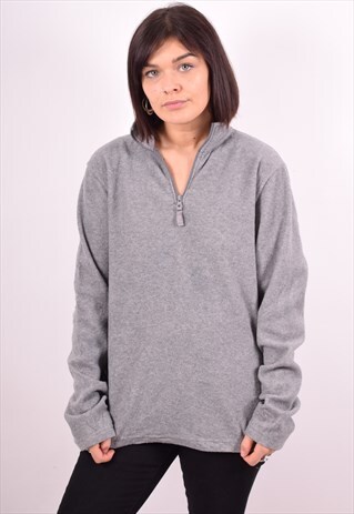 STARTER WOMENS VINTAGE FLEECE JUMPER SMALL GREY 90S