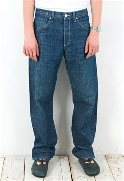 Jeans Vintage Men's W34 L34 Rare Denim Pants Trousers Blue 