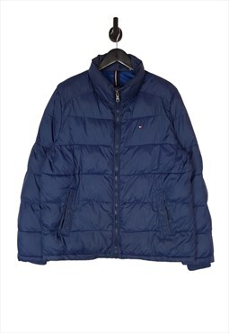 Men's Tommy Hilfiger Puffer Jacket In Blue Size Large