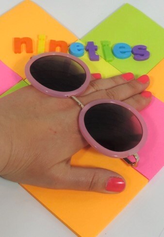 1990s Round Sunglasses, Pink Frame Glasses