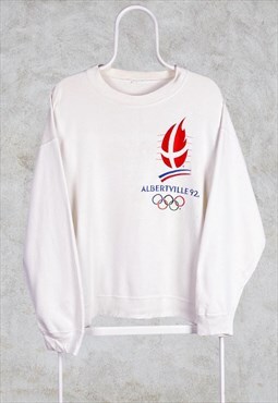Vintage 1992 Olympics Sweatshirt Cream Albertville France