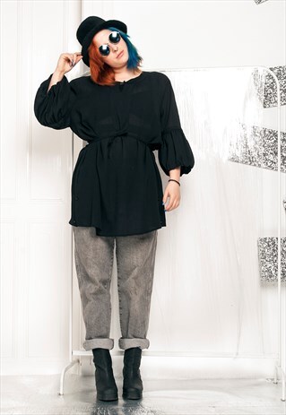 SHEER TOP - 90S VINTAGE BELL SLEEVE TUNIC