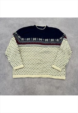 Vintage abstract knitted jumper Men's XL