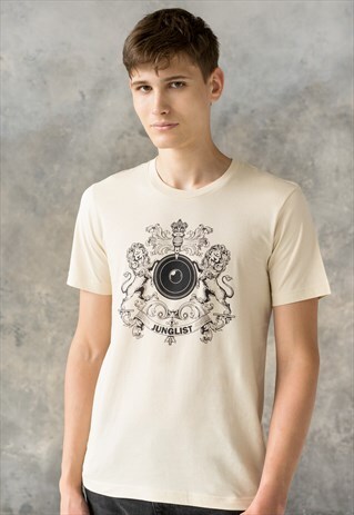 JUNGLIST CREST T SHIRT DRUM & BASS MUSIC FESTIVAL MEN'S TEE