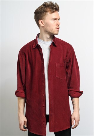 VINTAGE CORDUROY CORD SHIRT RED