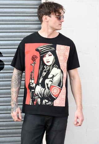 OBEY BIG GRAPHIC BLACK T-SHIRT