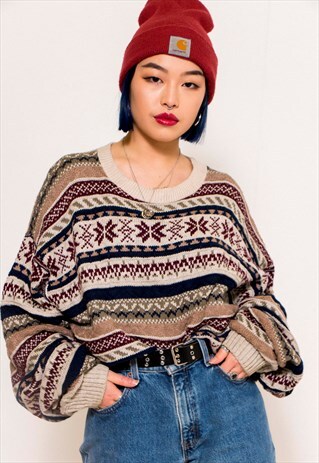 VINTAGE 80'S FAIR ISLE KNIT JUMPER