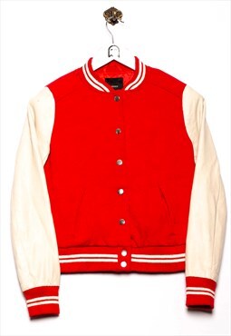 Forever 21 College Jacket Basic Look Red/White