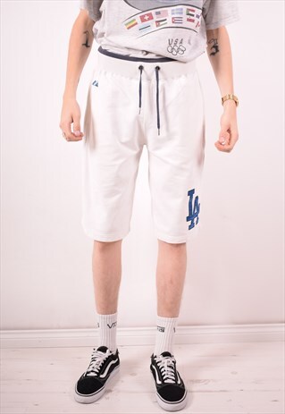 MAJESTIC MENS VINTAGE SHORTS MEDIUM WHITE 90S