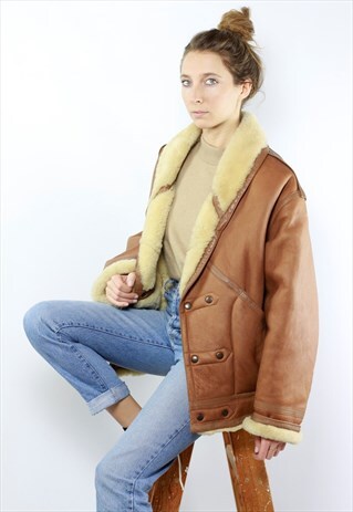 ORIGINAL SHEARLING COAT / SHEEPSKIN COAT BROWN