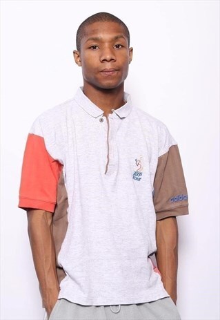 VINTAGE ADDIAS ATP POLO SHIRT GREY