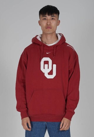 VINTAGE RARE 90S NIKE RED OKLAHOMA HOODIE