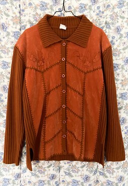 Vintage 70's Faux Western Button Up Cardigan - M