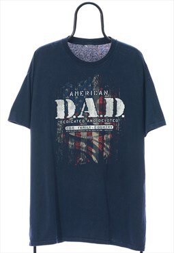 Retro American Dad Navy TShirt Womens