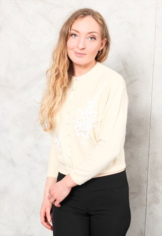 VINTAGE 50S PRINGLE BEADED CARDIGAN