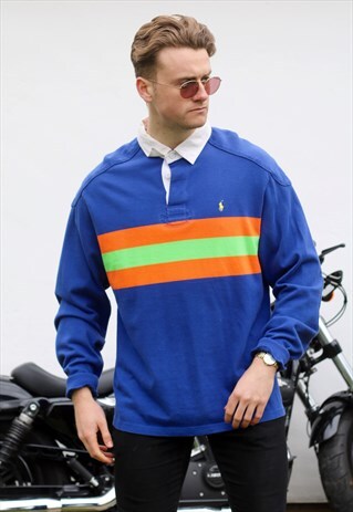 RALPH LAUREN USA STRIPED VINTAGE RUGBY TOP