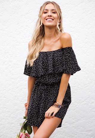 BLACK AND WHITE POLKA DOT DRESS