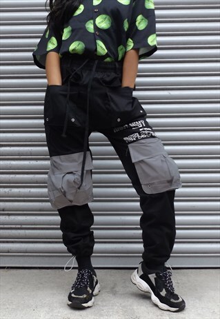 reflective cargo joggers