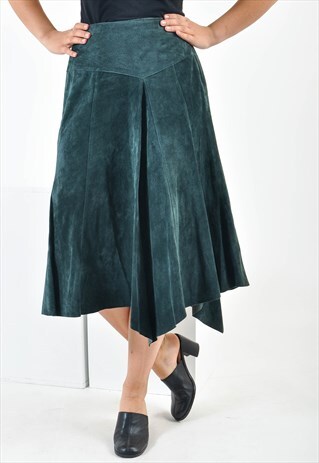 VINTAGE 90S MIDI SUEDE LEATHER SKIRT