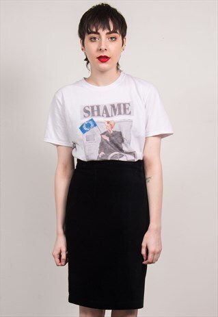 VINTAGE VELVET HIGH WAIST PENCIL SKIRT