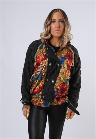 SHELL JACKET BOMBER TRACK TOP OVERSIZED VINTAGE UK 10 (FBFA)