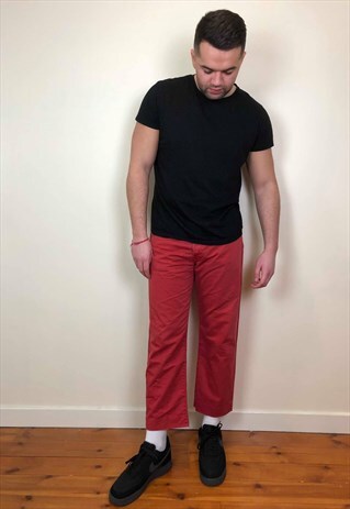 VINTAGE 90S STONE ISLAND CHINOS RED