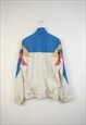 VINTAGE  CRAZY TRACK JACKET USA 80S IN WHITE M