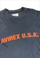 Avirex USA Vintage 90s Black T-shirt Screen printed 