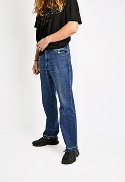 LEE vintage men's jeans straight regular fit jeans dark blue