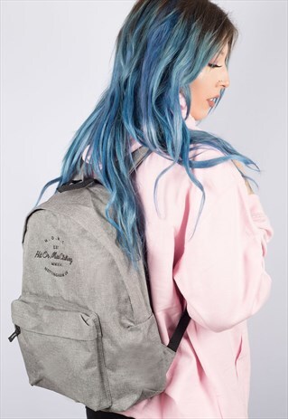 H.O.M.C EMBROIDERED GREY BACKPACK