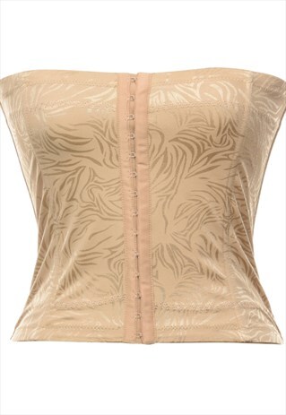 VINTAGE JACQUARD PATTERN LIGHT BROWN WASPIE - M