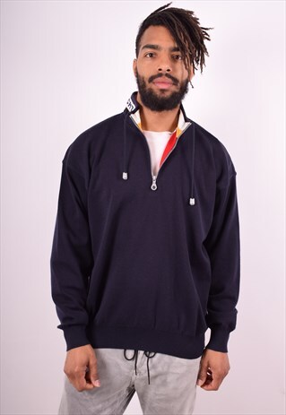 PAUL & SHARK MENS VINTAGE SWEATSHIRT JUMPER XL NAVY BLUE 90S