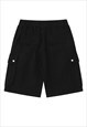 CARGO POCKET SKATER SHORTS PREMIUM UTILITY PANTS IN BLACK
