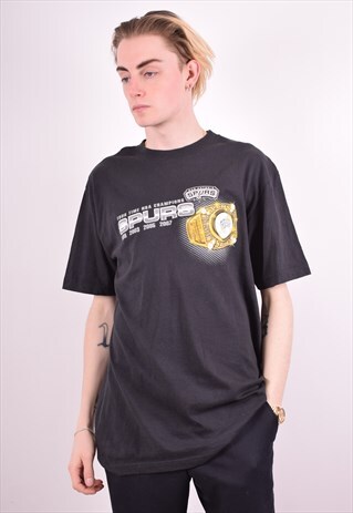 MENS VINTAGE SAN ANTONIO SPURS T-SHIRT TOP LARGE BLACK 90S